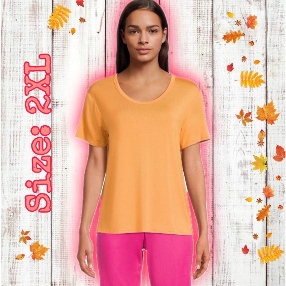 Time and Tru Women's Washed Scoop Neck Top